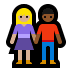 👩🏼‍🤝‍👨🏾 woman and man holding hands: medium-light skin tone, medium-dark skin tone display on Windows